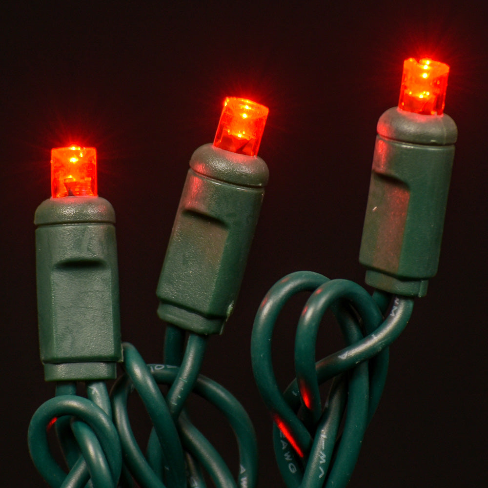 Juego de luces LED cóncavas de 5 mm, 50 unidades, 10 cm de espaciado, dos cables