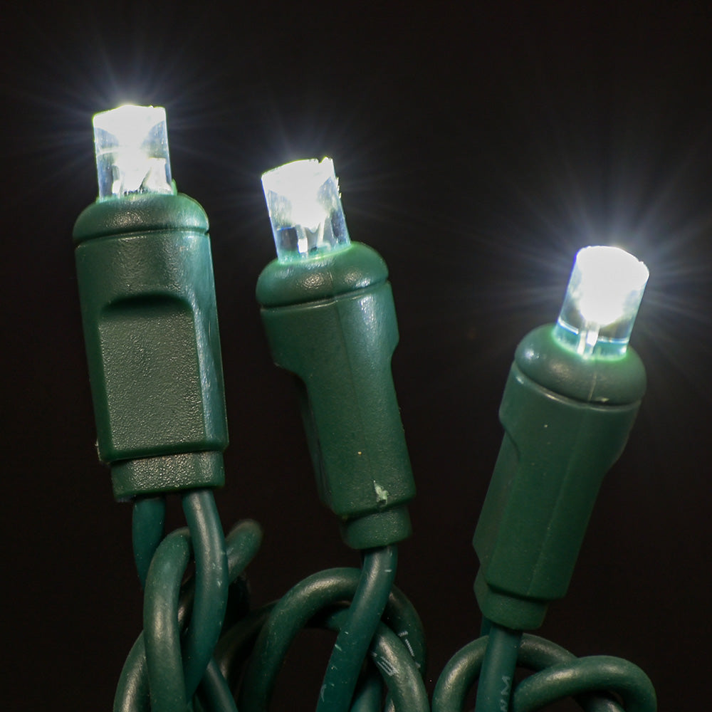 Juego de luces LED cóncavas de 5 mm, 50 unidades, 10 cm de espaciado, dos cables