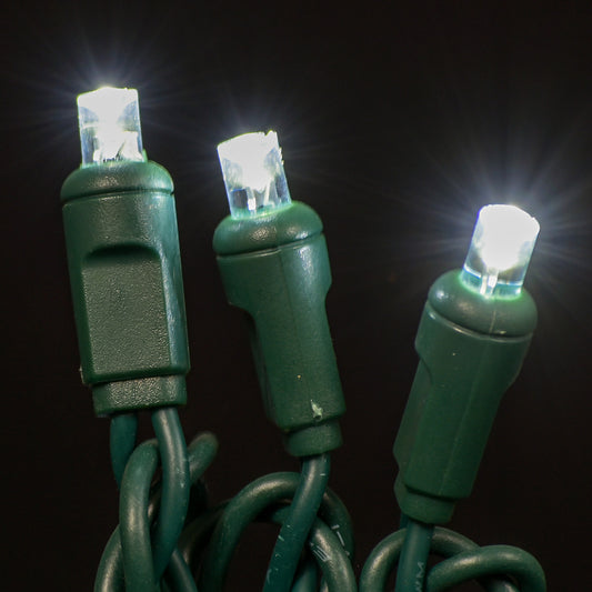Juego de luces preformado cóncavo de 5 mm, 50 unidades, con 6" de espacio entre luces - blanco