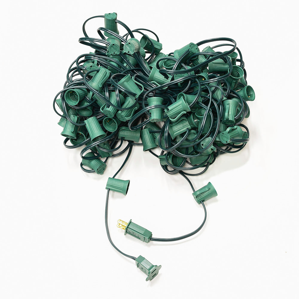 Cording C9 de 100' con portalámparas y enchufes