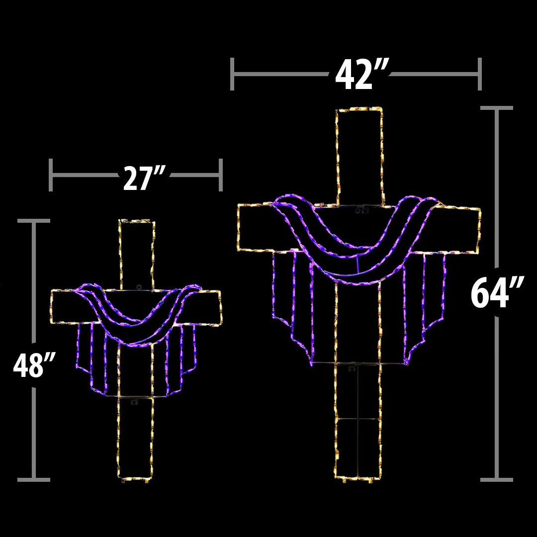 Cruz de Jesús con túnica (64") con pantalla LED