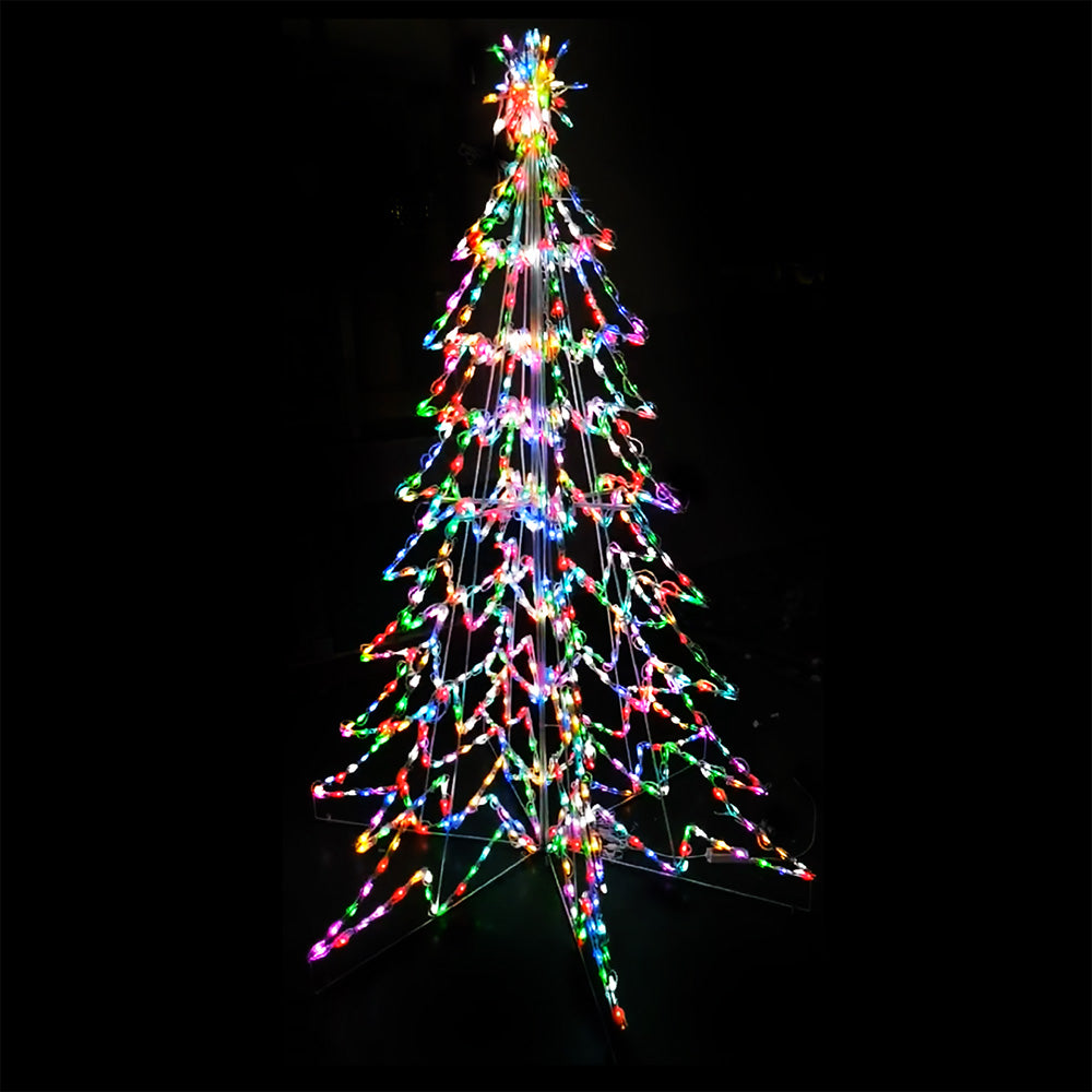 Árbol 3D LED de 10' con luces RGB y controlador