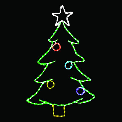 Árbol de Navidad con adornos y pantalla LED (64")
