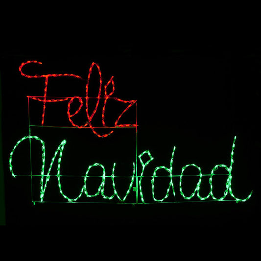 Letrero LED Feliz Navidad - Rojo/Verde