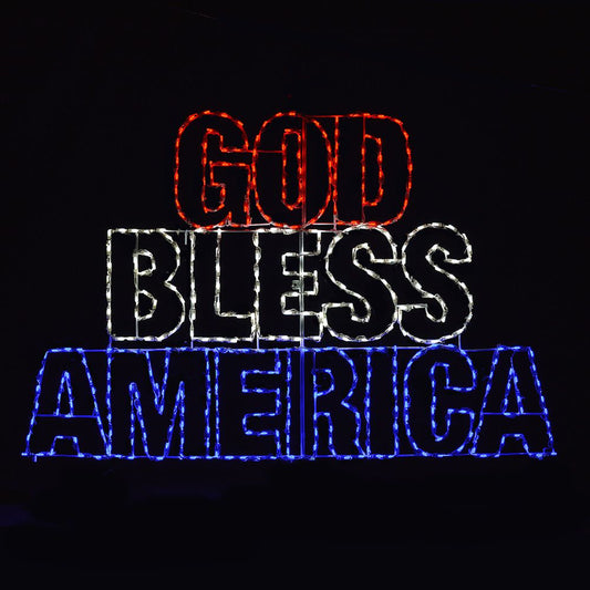 Letrero LED "Dios Bendiga América" (40")