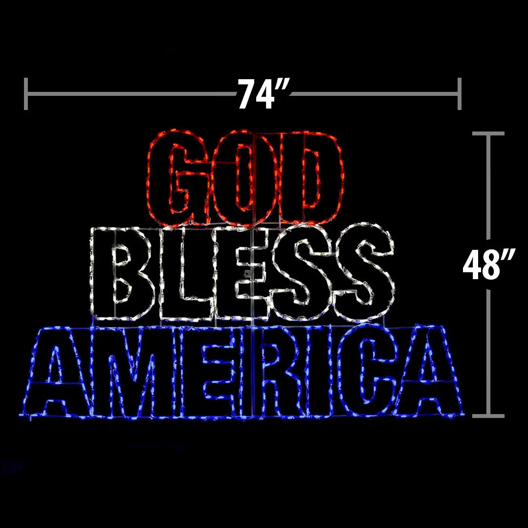 Letrero LED "Dios Bendiga América" (40")