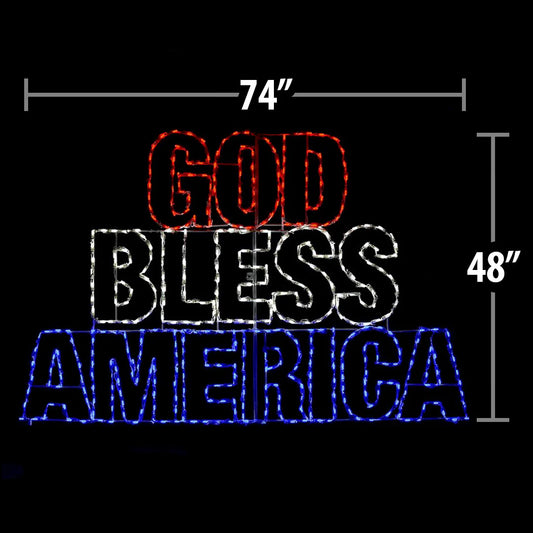 Letrero LED "Dios Bendiga América" (40")
