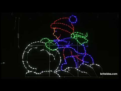 Exhibidor LED Niño Rodando Bola de Nieve