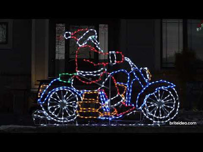Pantalla LED animada de Papá Noel en moto (52")
