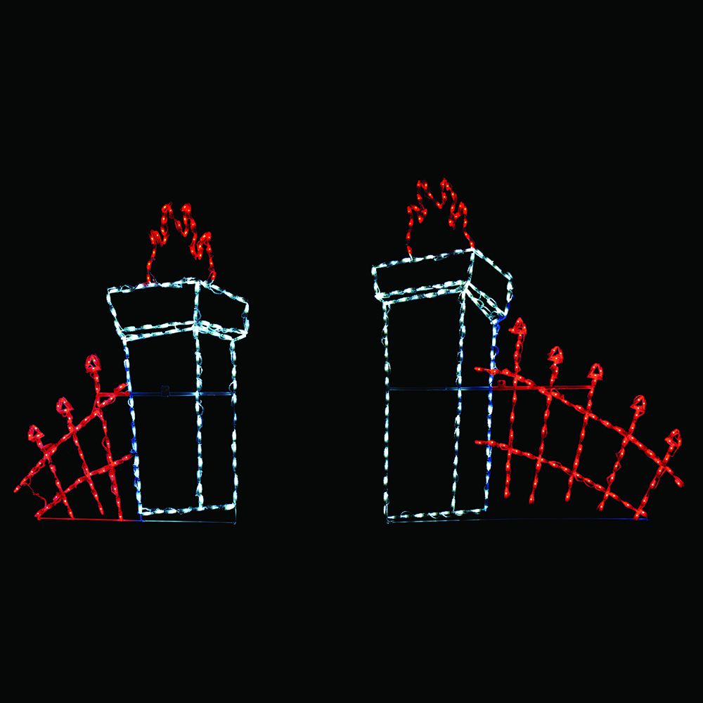Valla de cementerio/campo santo con luces LED de Halloween (51")