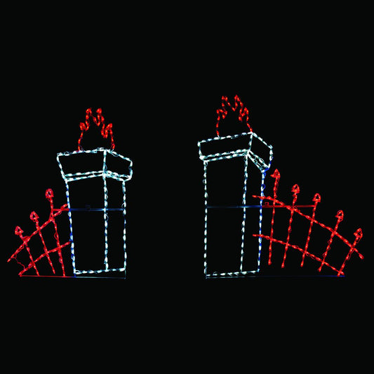 Valla de cementerio/campo santo con luces LED de Halloween (51")