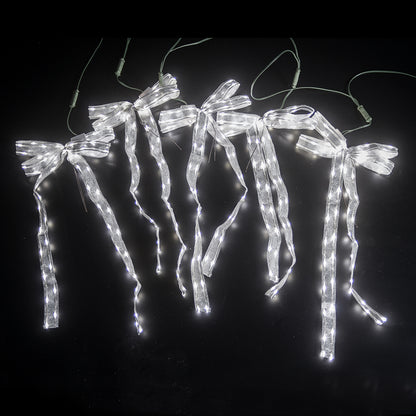 Expositor LED Illuma Bow plateado con luces blancas