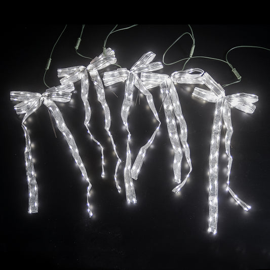 Expositor LED Illuma Bow plateado con luces blancas