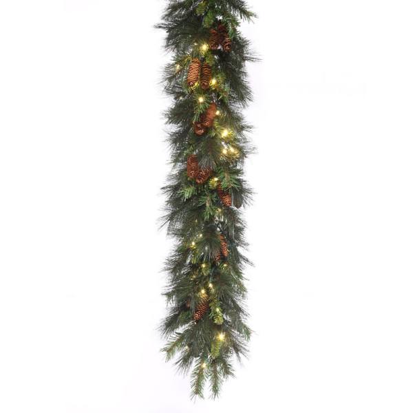 Guirnalda de abeto de 2,7 m con luces LED cóncavas