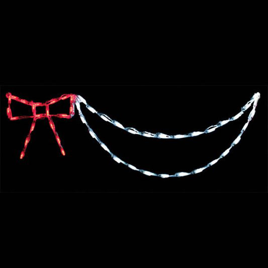 Lazo LED con guirnalda (rojo/blanco)