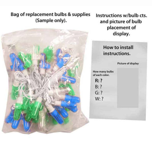 Guirnalda de repuesto de LED azul/verde para caja de regalo