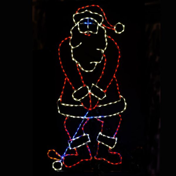 Decoración LED animada de Papá Noel jugando al golf (45")