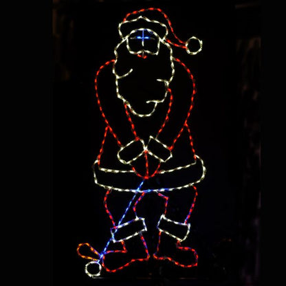 Decoración LED animada de Papá Noel jugando al golf (45")