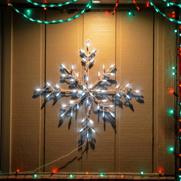 Pantalla LED Copo de Nieve Rama Clásica - Blanca (30")