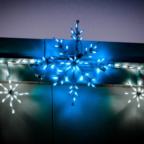 Exhibidor LED de Copo de Nieve - Azul Hielo (61 cm)