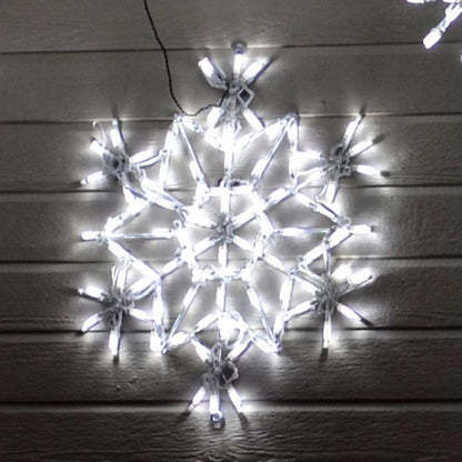 Exhibición LED de cristal de copo de nieve - Blanco (30")