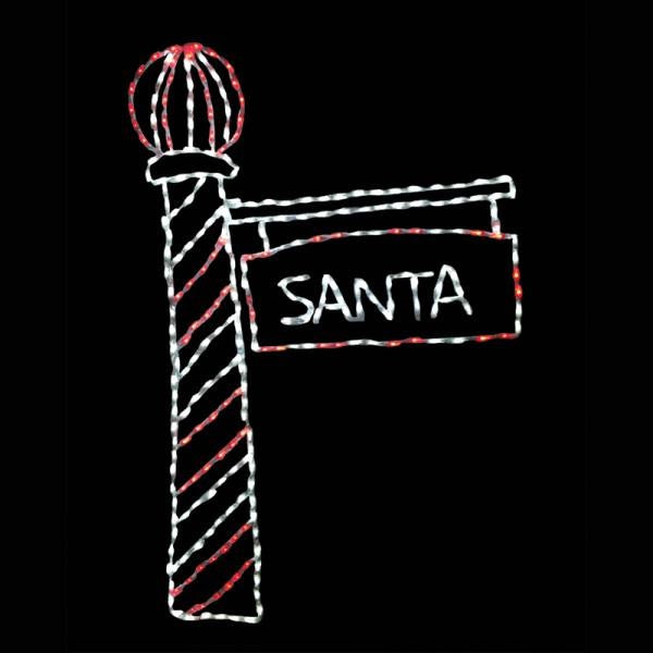 Poste de luz de Papá Noel con pantalla LED de señalización (41")