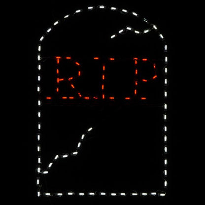 Exhibición LED de Halloween de lápida sepulcral "RIP"