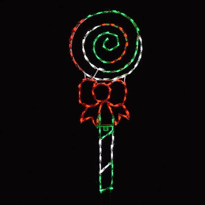 Pantalla LED Espiral de Piruleta - Roja, Verde y Blanca