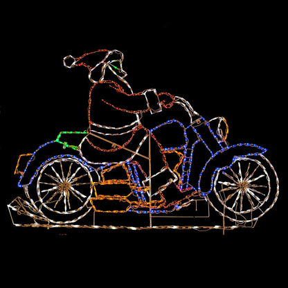 Pantalla LED animada de Papá Noel en moto (52")