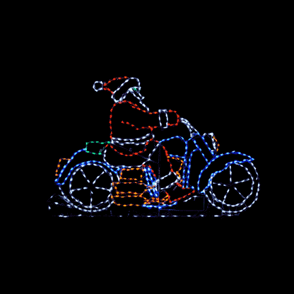 Pantalla LED animada de Papá Noel en moto (52")