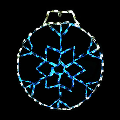 Snowflake Ornament LED Display  — lighted holiday ornament silhouette with snowflake motif