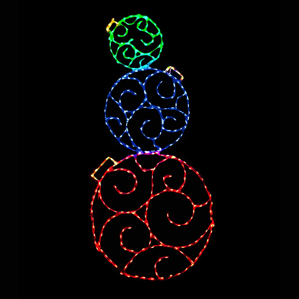 Serie de luces LED animadas con diseño de pila de adornos navideños