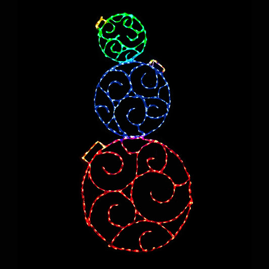 Serie de luces LED animadas con diseño de pila de adornos navideños
