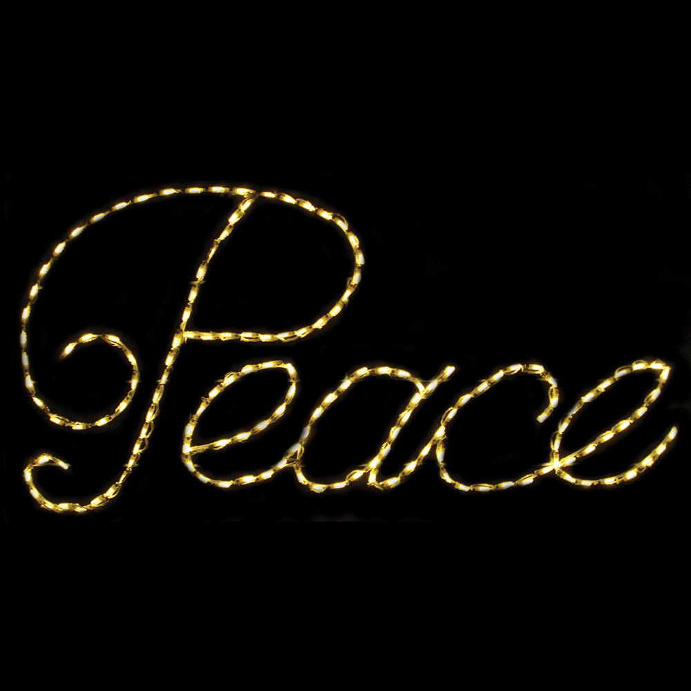 Letrero LED de Paz - Blanco Cálido (66")