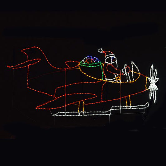 Exhibición LED Animada de Santa Volando un Avión