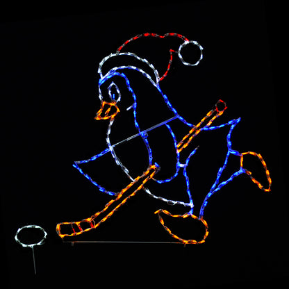 Pingüino de hockey con disco (mirando a la izquierda) Pantalla LED animada (52")