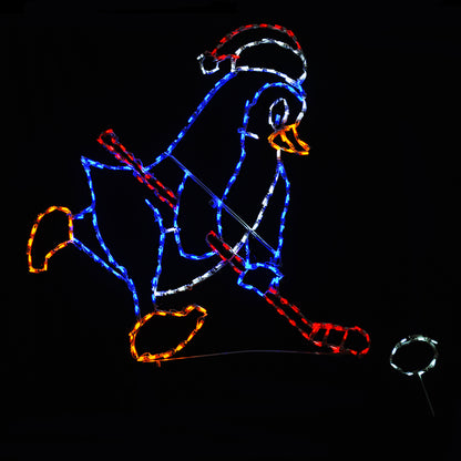 Pingüino de hockey con disco (mirando a la derecha) Pantalla LED animada (52")