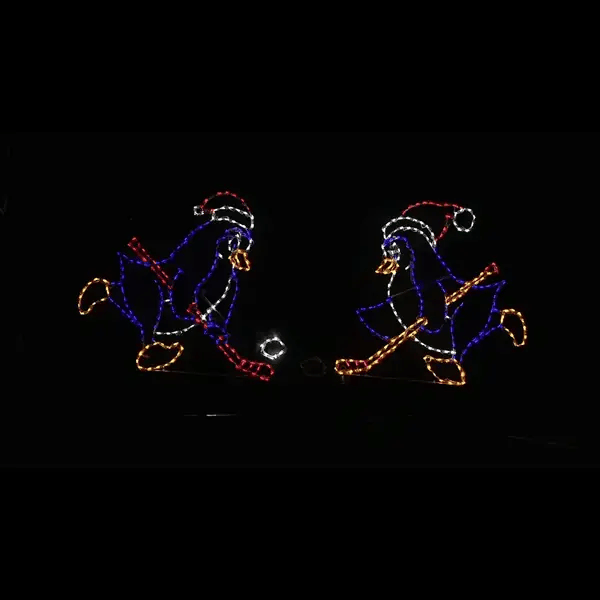 Hockey Penguin w/ Puck (Right Facing) Animated LED Display