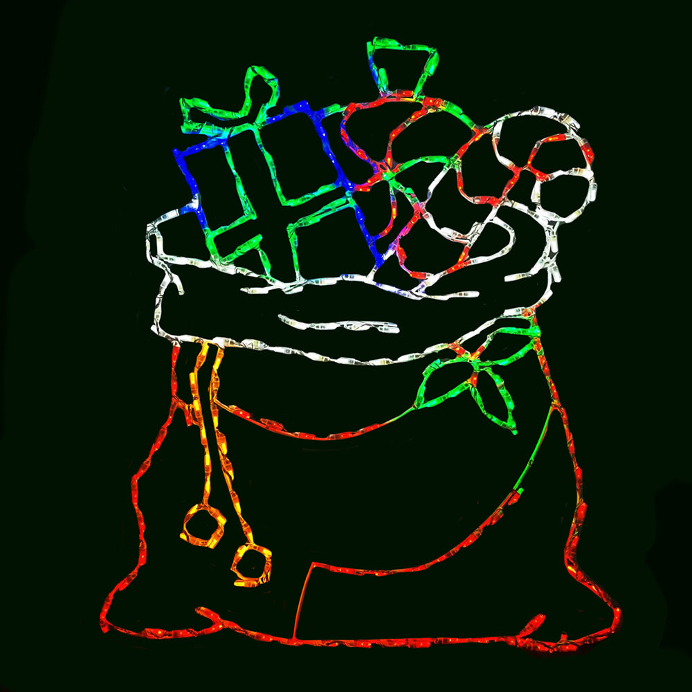Expositor LED de bolsa de Papá Noel con regalos
