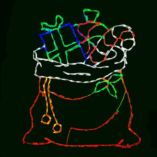 Expositor LED de bolsa de Papá Noel con regalos