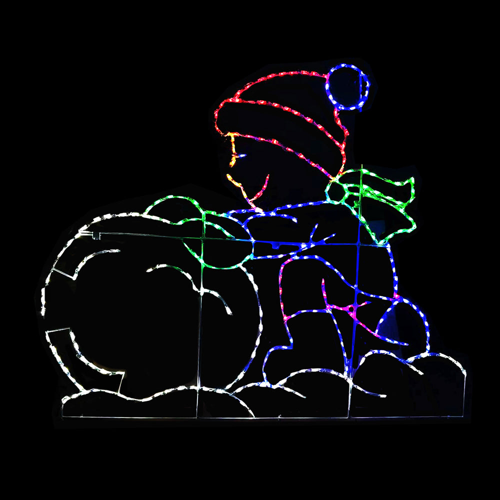 Exhibidor LED Niño Rodando Bola de Nieve