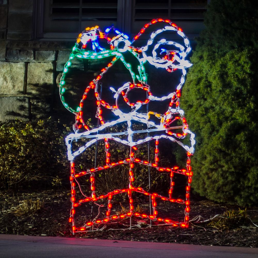 Santa en Chimenea con Luz LED (40")