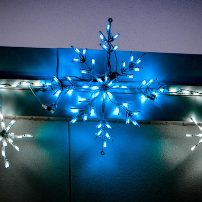 Exhibidor LED de Copo de Nieve - Azul Hielo (61 cm)