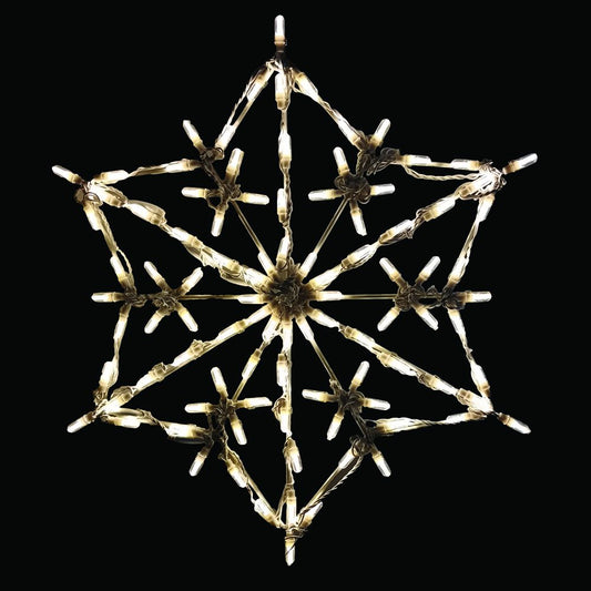 Copo de nieve hexagonal con pantalla LED - Blanco cálido (76 cm)