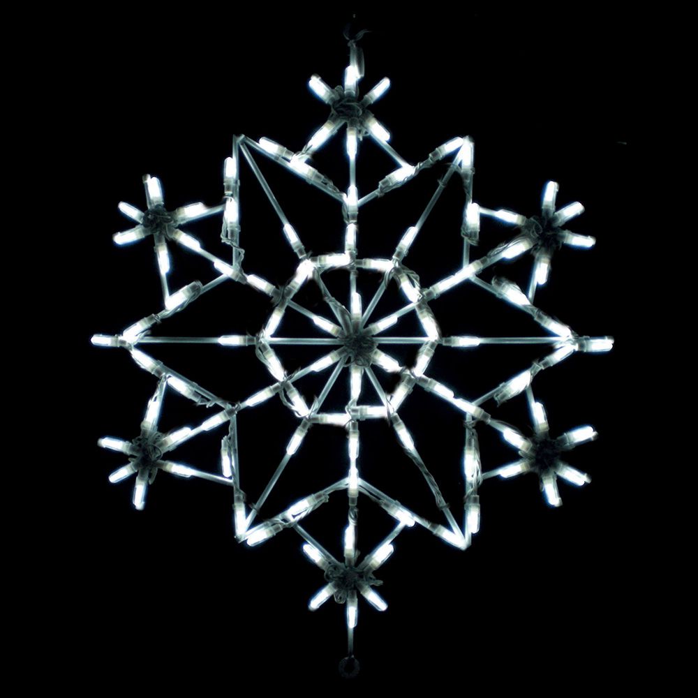 Exhibición LED de cristal de copo de nieve - Blanco (30")