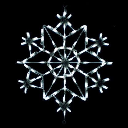 Exhibición LED de cristal de copo de nieve - Blanco (30")