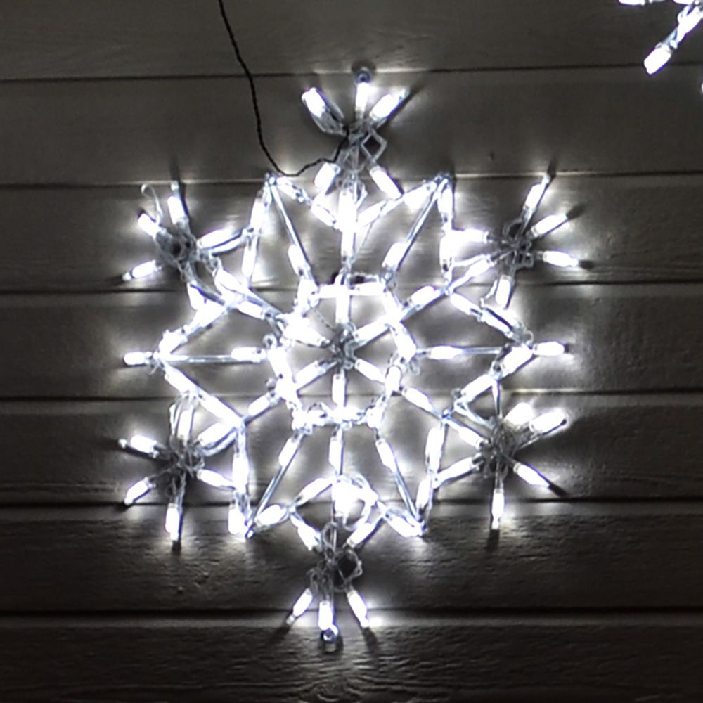 Exhibición LED de cristal de copo de nieve - Blanco (30")