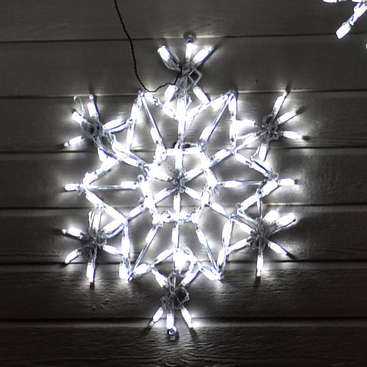 Exhibición LED de cristal de copo de nieve - Blanco (30")