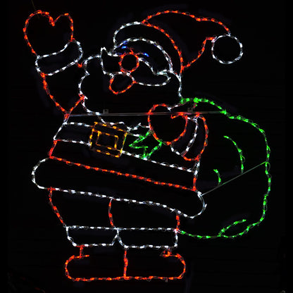 Papá Noel Alegre con Bolsa de Regalos (188 cm)