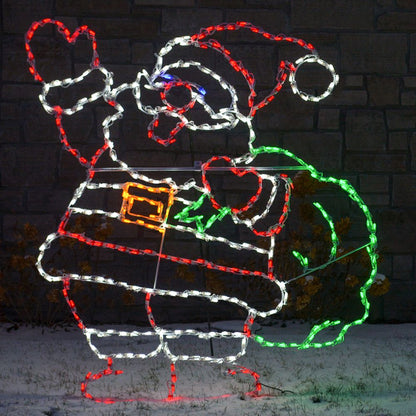 Papá Noel Alegre con Bolsa de Regalos (188 cm)